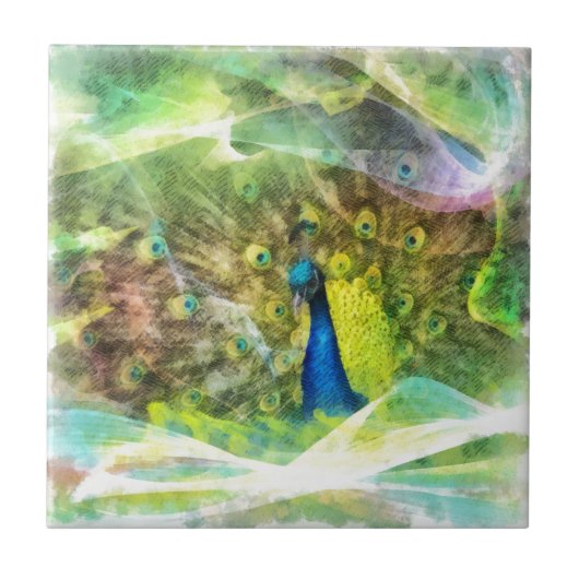 孔雀デジタ絵画ル タイル (正面)