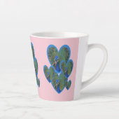 孔雀ハートパターン顧客。BCピンクラテマグカップ カフェラテマグ (右)