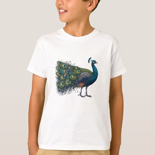 孔雀バードキッズベーシックTシャツ Tシャツ (正面)