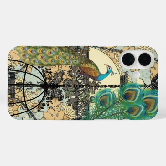 孔雀バードケージシャンデリアダマスク Case-Mate iPhoneケース (裏面 (横))