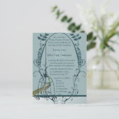 孔雀バードケージポストカード結婚式招待状 インビテーションポストカード (スタンド正面)