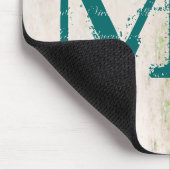 孔雀バードフェザーモノグラムイニシャルマウスパッド マウスパッド (コーナー)