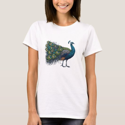 孔雀バードベーシックTシャツ Tシャツ (正面)