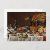 孔雀パイが付いている静物画、1627年 ポストカード (正面/裏面)