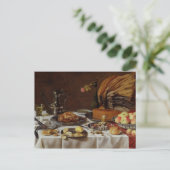 孔雀パイが付いている静物画、1627年 ポストカード (スタンド正面)