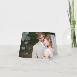 孔雀パイズリーの結婚式のお礼カード サンキューカード