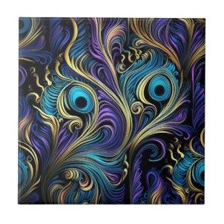 孔雀パタカラフルーン タイル