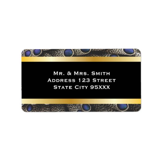 孔雀パターンと金ゴールドバンド ラベル (正面)