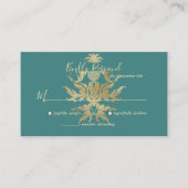 孔雀パターンティール（緑がかった色）エンクロージャカード エンクロージャーカード (正面)