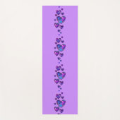 孔雀パターンハート付き紫ヨガマット ヨガマット (正面)