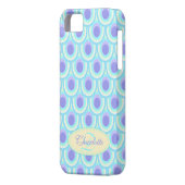 孔雀パターンパープルブルー名 Case-Mate iPhoneケース (裏面左)