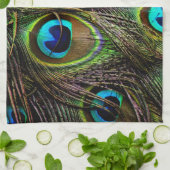 孔雀パターン キッチンタオル (折り畳み)