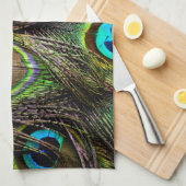 孔雀パターン キッチンタオル (四つ折り)