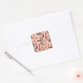 孔雀パター芸術的ン鳥の正方形シール スクエアシール