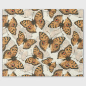 孔雀パンシー蝶パターン ラッピングペーパー (フラット)