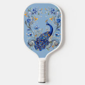 孔雀パーソナライズされたデザイン-エレガント贈り物 ピックルボールラケット (裏面)