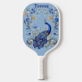 孔雀パーソナライズされたデザイン-エレガント贈り物 ピックルボールラケット (正面)