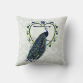 孔雀パーソナライズされた芸術 クッション (裏面)