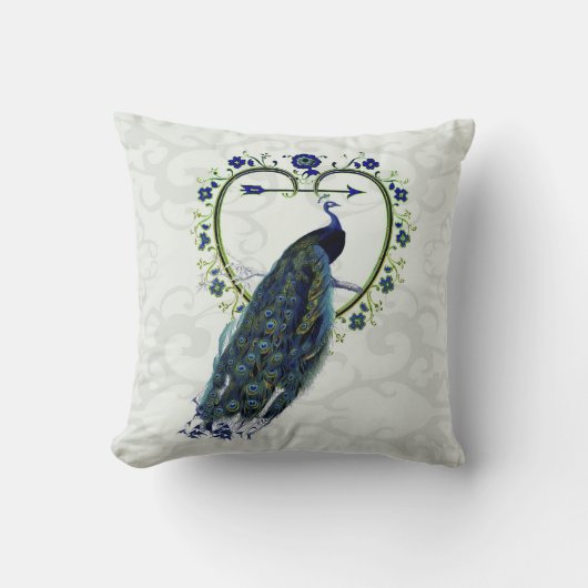 孔雀パーソナライズされた芸術 クッション (正面)