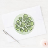 孔雀パーティーグリーンDIYカップケーキトップパーラベル ラウンドシール (封筒)