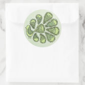 孔雀パーティーグリーンDIYカップケーキトップパーラベル ラウンドシール (バッグ)