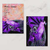孔雀パープルレッドピンク黒の輝き 名刺 (正面/裏面)