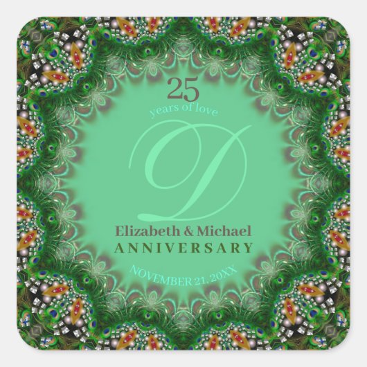 孔雀パールフラクタルレース・アニバーサリー スクエアシール (正面)