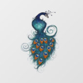 孔雀ピーコックティール(緑がかった色)と青 ウィンドウサイン (シート)