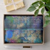 孔雀ピーコックDecompage Blue & Purple Flowers 薄葉紙 (ギフト)