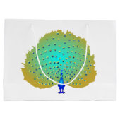 孔雀ファンキーハートデザイン ラージペーパーバッグ (裏面)