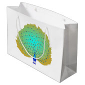 孔雀ファンキーハートデザイン ラージペーパーバッグ (裏面アングル)