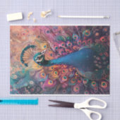 孔雀ファンキー羽のカラフルデコページ 薄葉紙 (クラフト)