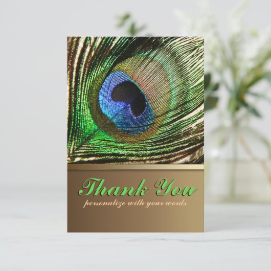 孔雀フェザーありがとうご注意 招待状 (スタンド正面)