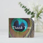 孔雀フェザーありがとうポストカード ポストカード (スタンド正面)