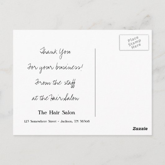 孔雀フェザーありがとうポストカード ポストカード (裏面)