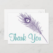 孔雀フェザーありがとう ポストカード (正面/裏面)