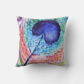 孔雀フェザーアートスロークッション クッション (裏面)