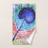 孔雀フェザーアートバスルームタオルセット バスタオルセット (ハンドタオル)