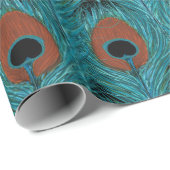孔雀フェザーアートピーコックス羽毛アートワーク ラッピングペーパー (ロールコーナー)