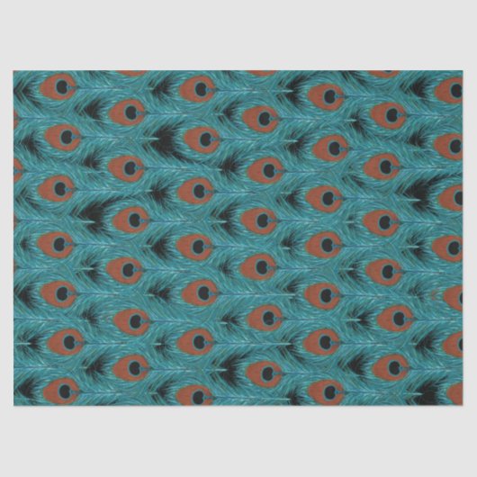 孔雀フェザーアートピーコックス羽毛アートワーク 薄葉紙 (正面)