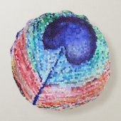 孔雀フェザーアートラウンドスロー ラウンドクッション (裏面)