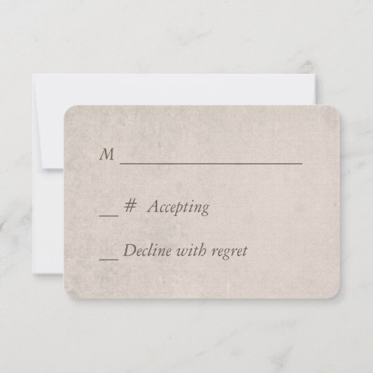 孔雀フェザーウェディングRSVP 出欠カード (裏面)