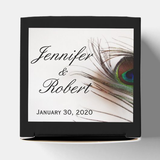 孔雀フェザーグラマー結婚式の引き出物ボックス フェイバーボックス (上部)