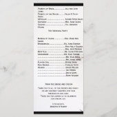 孔雀フェザーグラマー結婚式プログラム プログラム (裏面)