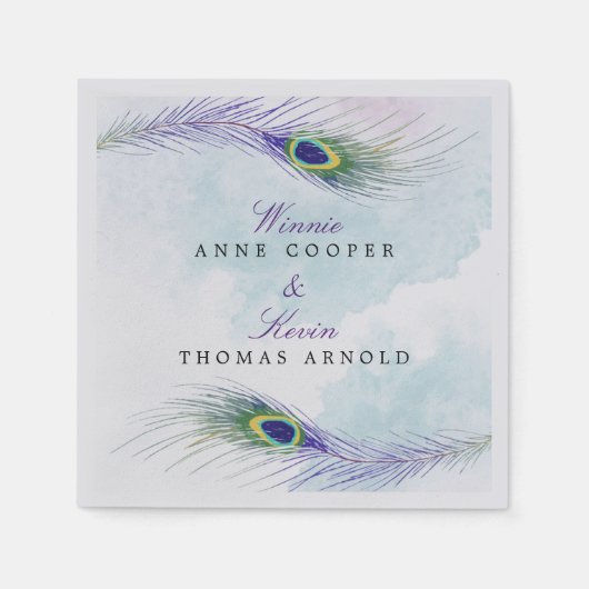 孔雀フェザーナプキンス スタンダードカクテルナプキン (正面)