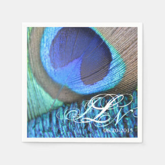 孔雀フェザーナプキン スタンダードカクテルナプキン