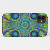 孔雀フェザーネオンフラクタルデザイファンキーナーアート Case-Mate iPhoneケース (裏面(横))