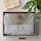 孔雀フェザーバードブルーポストマークフランスの城 薄葉紙 (ギフト)