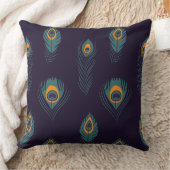 孔雀フェザーパターンシックトレンディー スタイリッシュ クッション (ブランケット)