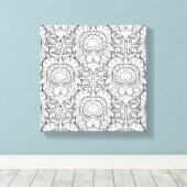 孔雀フェザーパターンドードル6 キャンバスプリント (インサイチュ (ウッドフロア))